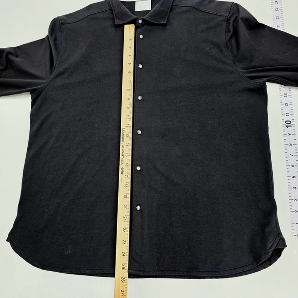 Quiet Luxury Buki Collection Knit Shirt Mens Large Black Supima Stretch - Picture 11 of 13